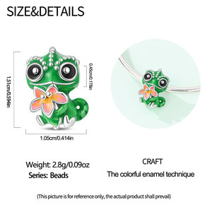 <b>Cute</b> cartoon animal pendant, made of white brass, unisex, creative gift, creative jewelry, isolation bead - Product Image 5