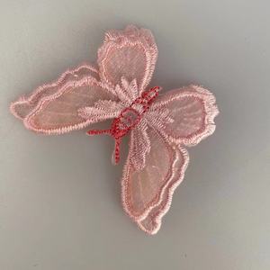 Bordado Applique Garment Patches Patch Forma Borboleta em Organza Garment Bordado - Product Image 4