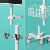 Chariot mobile en métal d'endoscope médical avec les meubles convenables d'hôpital de base résistante de 5 roues