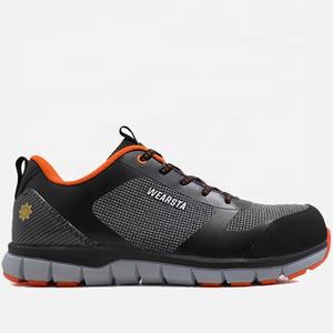 جلد مقاوم للماء مزدوج الكثافة بو وحيد أحذية صناعية تنفس أسود للرجال سعر اصبع القدم الصلب أزياء أحذية السلامة سافتي - Product Image 1