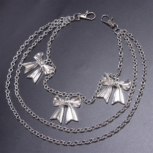 จี้โลหะหลายชั้นรูปโบว์ สายคล้องกางเกง โลหะผสมสังกะสี สายคาดเอวแบบลำลอง สไตล์ฮิปฮอป ทันสมัย สไตล์ยุโรปอเมริกัน - Product Image 6