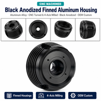Carcasa de Aluminio con Aletas, Mecanizada por CNC, Anodizada en Negro, de 4 Ejes, para Precisión en Mecanizado, Marca LAIDNUO