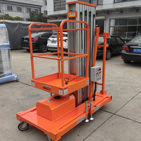 Plataforma de Trabajo Aérea Móvil de un Solo Mástil de Aluminio, Altura de Trabajo de 6m, 8m, 10m, Elevador Hidráulico Portátil para Mantenimiento en Interiores