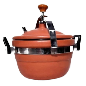 Casserole à pression écologique anti-explosion avec couvercle en verre, grande capacité, compatible gaz et induction, construction en argile, sans revêtement intérieur - Product Image 1