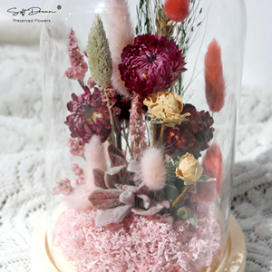 San Valentín 2024 <span class=keywords><strong>flores</strong></span> <span class=keywords><strong>silvestres</strong></span> preservación floral cúpula de cristal para artículos de decoración del hogar - Product Image 5