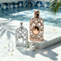 Flacon de parfum en verre plat rond vide, nouveau design, flacon pulvérisateur cosmétique 50ml 70ml, pulvérisateur à sertir, boîte d'emballage personnalisée