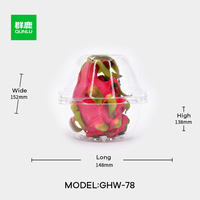 Boîte en plastique PET transparent recyclé 1 cellule Contenants Dragon Fruit Pamplemousse Tomate avec emballage à clapet