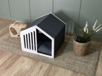 Haustierhaus Hundehütte für Innenräume Modernes Luxus-Holzbett Welpen-Hundehütte Haustierzubehör für Gemütliche Entspannung