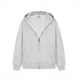 Giacca con Cappuccio Trendy a Vestibilità Ampia per Primavera Autunno, Stile Casual Versatile, <span class=keywords><strong>Felpa</strong></span> Minimalista Foderata in Pile per Calore e Moda - Product Image 2