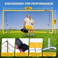 But de football pliable bleu et blanc pour l'entraînement et l'utilisation en extérieur, équipement de terrain de football portable et écologique