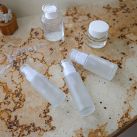 Fuyun Expédition Rapide – Lot de Pots de Luxe pour Soins de la Peau, Tailles Variées, 100 ml, Vides, en Verre Dépoli, Emballage Cosmétique, Flacons Pompe pour Lotion