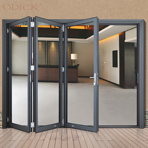 Aluminuglassio Slide muslimex porte anodizzate Germsilverr vetro Bifold per case <span class=keywords><strong>Design</strong></span> grafico pieghevole impermeabile in metallo - Product Image 2