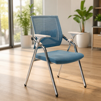 Chaise en maille moderne en promotion avec accoudoirs fixes et hauteur réglable pour salles de réunion, formations, conférences, bureaux et écoles