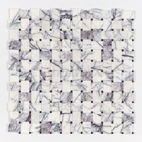 Newstar vente en gros de luxe Calacatta White Penny Design rond carreaux de mosaïque pour la décoration murale