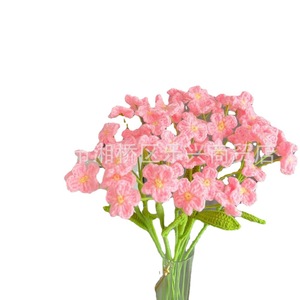 Produit fini, bouquet de fleurs en laine tissée à la main Myosotis Sylvatica, prêt à l'emploi, cadeau gratuit pour petit ami ou petite amie - Product Image 5