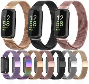 Bracelet en acier inoxydable Milanese Loop pour montre intelligente Fitbit <span class=keywords><strong>Inspire3</strong></span>, accessoires en métal magnétique, bracelet de montre - Product Image 2