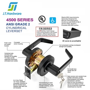 4500 loạt ANSI Lớp 2 ADA nhiệm vụ nặng nề khóa cửa xử lý thương mại Matte đen không thuận tay lối vào hình trụ leverset - Product Image 2