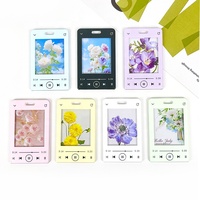 Étui vertical de protection pour carte d'identité style lecteur de musique avec porte-clés, jolie housse de protection pour photocard