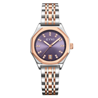EYKI Nouveau Design Fashion Girls Watch Mouvement à quartz Montre en acier inoxydable Classique étanche pour femmes