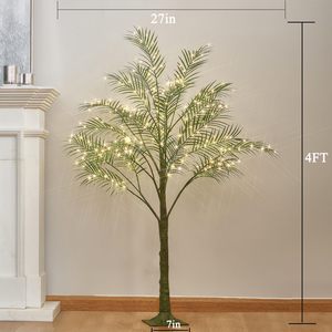 Cây cọ thắp sáng 4 ft 120 đèn LED cổ tích, cây giả có đèn cho bên trong nhà bên ngoài kỳ nghỉ trang trí mùa hè - Product Image 6