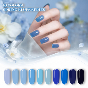 Set de 10 Esmaltes de <span class=keywords><strong>Uñas</strong></span> en Gel de la Serie Azul, Secado con Lámpara UV LED, Resistentes a Desprendimientos, Larga Duración, <span class=keywords><strong>para</strong></span> Uso en Salón y en Casa, Arte de <span class=keywords><strong>Uñas</strong></span> - Product Image 1