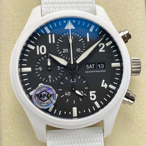 Montre mécanique de luxe de qualité supérieure 41,9 mm APS Factory Cal. Montre en céramique blanche multifonctionnelle Chrono 69385 Movement - Product Image 1