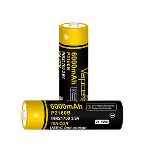 <span class=keywords><strong>Vapcell</strong></span> <span class=keywords><strong>21700</strong></span> 3.6V li ion cell P2160B 6000mah 10A Chargeur de batterie Usb Type-C chargeur rapide portable Power Banks pour téléphone portable - Product Image 2