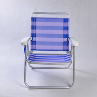 Chaise de plage pliable en aluminium, inclinable, légère, portable, avec accoudoirs