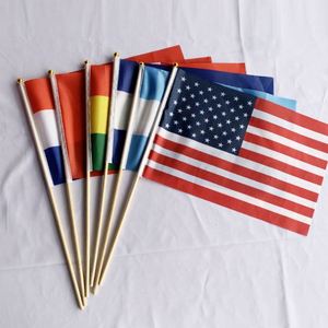 Venta al por Mayor de Banderas Personalizadas Blancas/Negras de Plástico de 14X21cm con Asta, Mini Banderas Ondulantes de Poliéster Ecológicas y Duraderas - Product Image 4