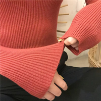 Pull-over en tricot d'hiver OEM pour femmes, haut à manches longues, col roulé, pulls basiques, vêtements pour femmes