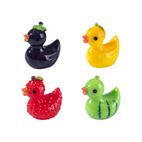 Figur Resin Bebek Buah Mini Warna-warni, Ornamen Miniatur Kerajinan untuk Taman Peri, Lanskap Mikro, Dekorasi Rumah Boneka, dan Kolam Renang