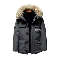 Blouson Bomber à Capuche Homme Femme Streetwear Hiver Vêtement de Travail Épaissi Chaleur Anti-Froid Remplissage Streaming en Direct Dropshipping
