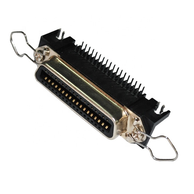 24 36 50 64 Pin R/A Female PCB 57 DDK Connector, Centronics SCSI 0.085 Socket 90 Angle for Plugging Onto Printed Circlue Board