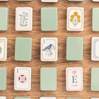 Set Mahjong Akrilik 3 Lapis Motif Bambu, Hewan, Alam, Bunga Hijau, Rumput, Naga Amerika untuk Hiburan
