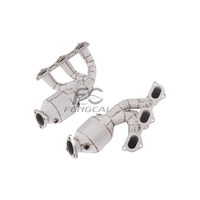 Colector de escape de alto flujo SS304 personalizado de 200 celdas para Porsche 718 GT4 GTS 4.0L 2020+ con tubo de descarga de alto rendimiento para mejora de potencia