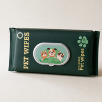 100 lingettes nettoyantes pour animaux de compagnie, formule douce non parfumée, pour chiens et chats, non tissées, 20x20cm, pour pattes, pelage et corps, toilettage quotidien, paquet à dérouler