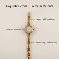Montres pour femmes en gros, élégante montre-bracelet en alliage doré, montre-bracelet vintage à quartz pour femmes, cadeau pour femmes