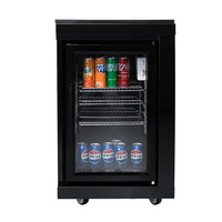 Gril à gaz à 6 brûleurs en acier inoxydable de haute qualité Cuisine extérieure noire avec cuisinière latérale et réfrigérateur de 68 litres pour barbecue
