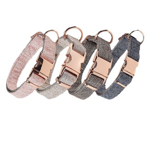 Für <span class=keywords><strong>Amazon</strong></span> Rose Gold Hunde halsband Tactical Style Solid Pattern Schal Robuste, strap azier fähige Nylon Gurtband Pet Leash LED-Leuchten - Product Image 3