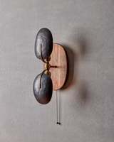 Applique murale LED vintage en cuivre massif et noyer, style luxe américain, pour chambre à coucher, design moderne