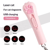 Juguete Láser LED Multifuncional con Carga USB para Mascotas, Gatos y Perros, con Patrones Intercambiables, Llavero con Láser Interactivo