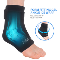 Attelle de cheville réglable en hydrogel, réutilisable, compresse chaude/froide, certifiée CE Classe II pour entorses, arthrite, gonflements, tendinites, post-opératoire