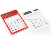 Calculatrice de poche 10 chiffres de haute qualité, ultra-mince, alimentée par énergie solaire et double source d'alimentation, avec logo personnalisé, en caoutchouc, pile AAA