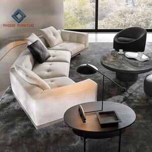 Ultimo Design di Marca: Set di Divani Modulari Curvi in Tessuto Bianco, Arredamento di Lusso per Soggiorno - Product Image 3