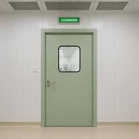 Porte automatique battante en aluminium et acier de style moderne, en verre, pour salles blanches médicales intérieures d'hôpitaux – Ventes flash usine