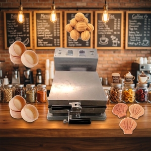 Máquina para hacer moldes cuadrados de masa estriada para tartas, moldes cilíndricos para gofres belgas gruesos, con calentamiento eléctrico + temporizador digital, para 6 unidades por lote - Product Image 6