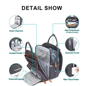 Túi Tã Ba Lô Có Trạm Thay Đồ Túi Em Bé Xách Tay Túi Giường Em Bé Gấp Gọn Túi Du Lịch Lớn Chống Nước Du Lịch - Product Image 2