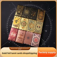 Cartes de tarot rectangulaires imprimées UV, étanches en PET, ensemble complet authentique, best-seller transfrontalier, boîte en carton pour jeu de puzzle avec logo personnalisé