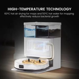 Teendow D63S Ultra 10000pa Aspiradora Robot Automatic Hot Air Drying Vacuum Cleaner and <b>Mop</b> With Self <b>Cleaning</b> Robot Vacuum Clea - Product Image 5