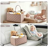 Organisateur de couches matelassé et résistant à l'eau, panier de rangement pour bébé rembourré avec séparateurs amovibles, grand panier de rangement pour couches et lingettes
